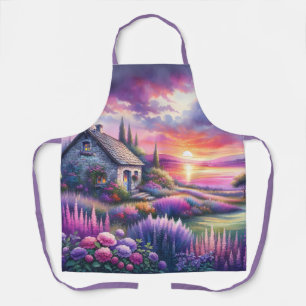 Pastell Sonnenuntergang Cottage Seegarten Traumlan Schürze