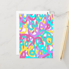 Pastell Spiralen Abstrakt drucken Postkarte