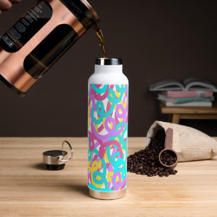 Pastell Spiralen Abstrakt drucken Trinkflasche