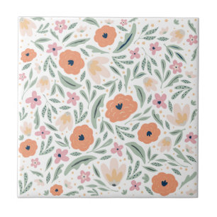 Pastell Spring Floral Muster Fliese