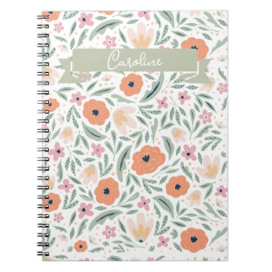 Pastell Spring Floral Muster Notizblock