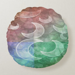 Pastell Stones N Crescent Moons Round Throw Kissen