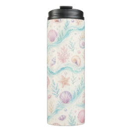 Pastell-Strand-Ästhetik-Tumbler Thermosbecher