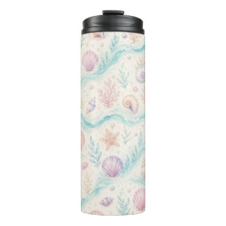 Pastell-Strand-Ästhetik-Tumbler Thermosbecher