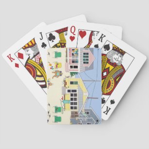 Pastell-Strandhäuser Spielkarten