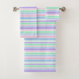 Pastell Streifen Badetuch Set