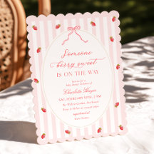 Pastell-Streifen Berry Sweet Baby Shower Einladung