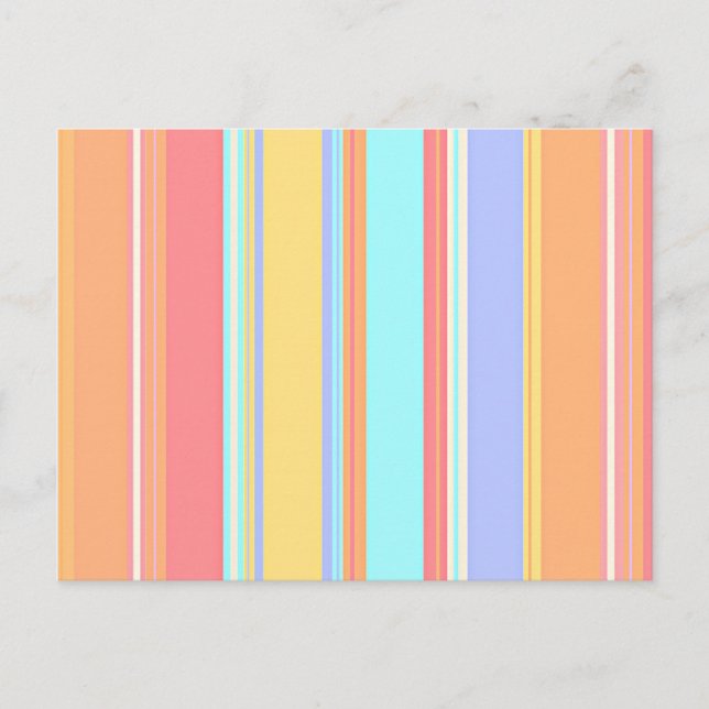 Pastell-Streifen-Muster Postkarte (Vorderseite)