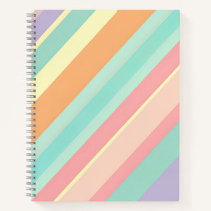 Pastell-Streifen-Notizbuch Notizbuch
