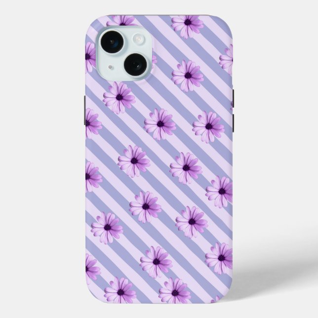 Pastell-Streifenmuster mit Gänseblümchen Case-Mate iPhone Hülle (Rückseite)