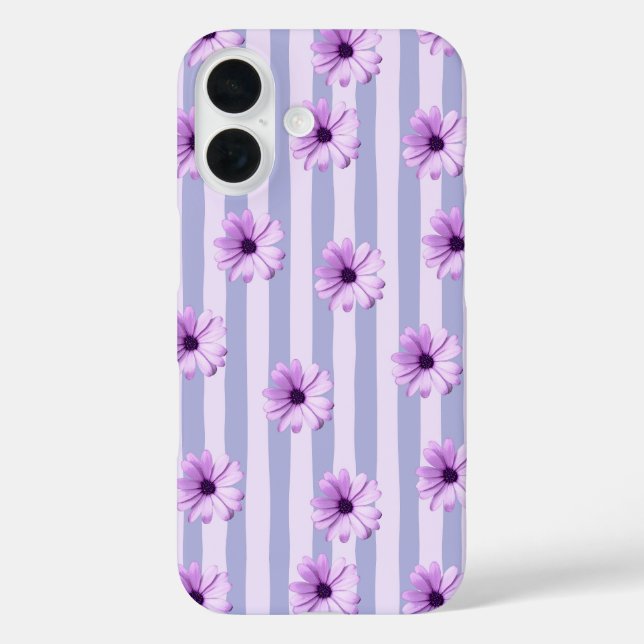 Pastell-Streifenmuster mit Gänseblümchen Case-Mate iPhone Hülle (Rückseite)