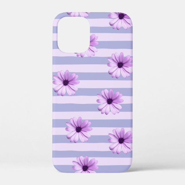 Pastell-Streifenmuster mit Gänseblümchen Case-Mate iPhone Hülle (Rückseite)