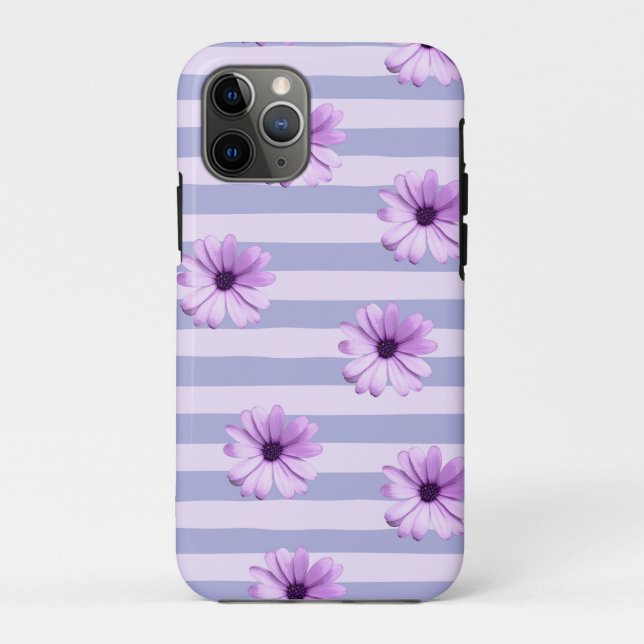 Pastell-Streifenmuster mit Gänseblümchen Case-Mate iPhone Hülle (Rückseite)