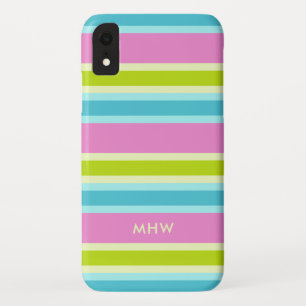 Pastell Stripes kundenspezifische Monogramm-Telefo Case-Mate iPhone Hülle