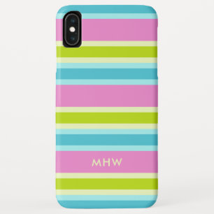 Pastell Stripes kundenspezifische Monogramm-Telefo Case-Mate iPhone Hülle