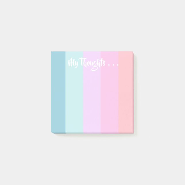 Pastell Stripes Post-Itanmerkungen Post-it Klebezettel (Vorderseite)