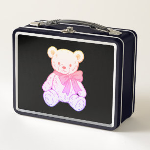 Pastell-Süß-Schrecklicher-Teddybär-Nahtloses Muste Metall Brotdose