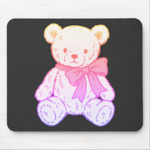 Pastell-Süß-Schrecklicher-Teddybär-Nahtloses Muste Mousepad