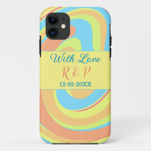 PASTELL-SWIRL RETRO NAME BUCHSTABE DATUM MODERN BO Case-Mate iPhone HÜLLE