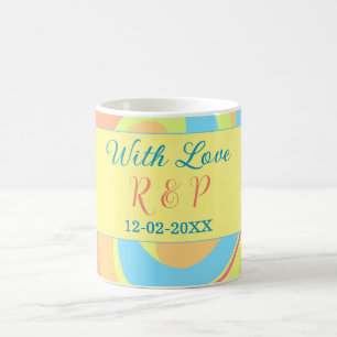 PASTELL-SWIRL RETRO NAME BUCHSTABE DATUM MODERN BO KAFFEETASSE