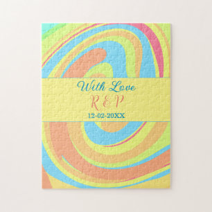 PASTELL-SWIRL RETRO NAME BUCHSTABE DATUM MODERN BO PUZZLE