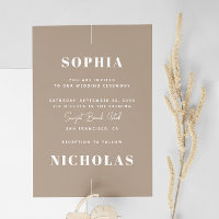 Pastell-Taupe-Minimalismus-Hochzeit - Foto & QR-Co