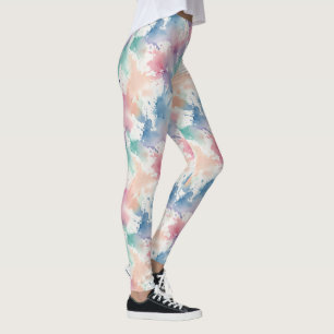 Pastell-Tie-Dye-Wasserfarbe-Soft-Regenbogen-Muster Leggings
