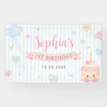 Pastell-Torte-Party-Mädchen-Erster-Geburtstag