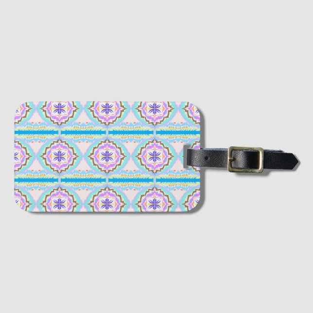 Pastell-Traum Boho-Geometrisches Kaleidoskop Gepäckanhänger (Vorderseite (Horizontal))