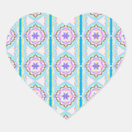 Pastell-Traum Boho-Geometrisches Kaleidoskop Herz-Aufkleber