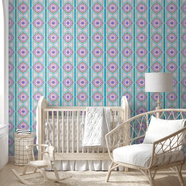Pastell-Traum Boho-Geometrisches Kaleidoskop Tapete (Kinder)