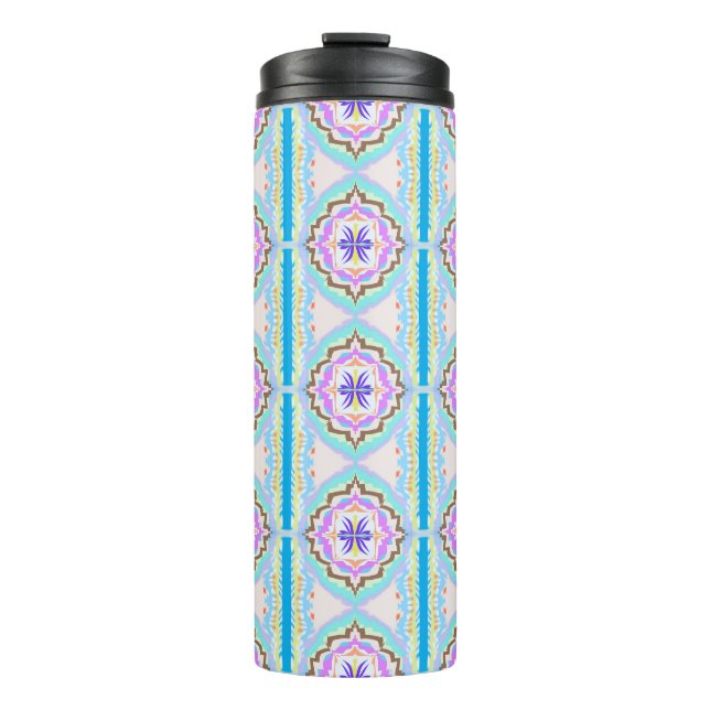 Pastell-Traum Boho-Geometrisches Kaleidoskop Thermosbecher (Vorderseite)