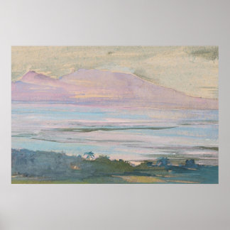 Pastell-Tropen-Seelandschaft-Kunst Poster