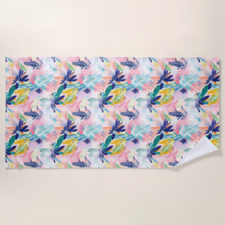 Pastell-Tropische Blumen-Strandtuch Strandtuch