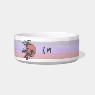 Pastell Tropischer Mit Monogramm Name Pet Bowl Napf
