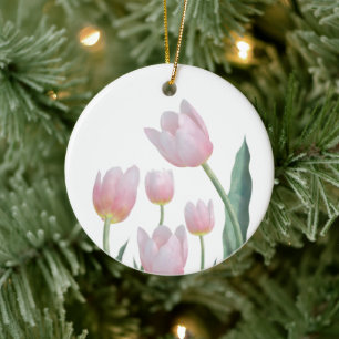 Pastell-Tulpen-Blumendesign Keramik Ornament