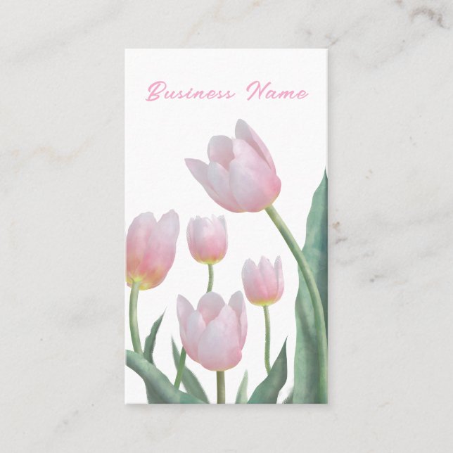 Pastell-Tulpen-Blumendesign Visitenkarte (Vorderseite)