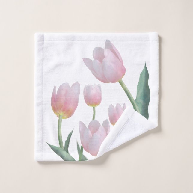 Pastell-Tulpen-Blumendesign Waschlappen (Waschlappen)