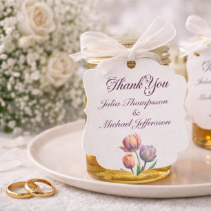 Pastell-Tulpen-Hochzeitssuite Elegantes Dankeschön Geschenkanhänger