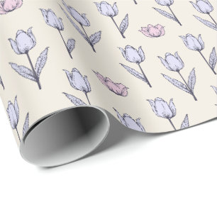 Pastell-Tulpen-Nahtlosmuster-Design Geschenkpapier