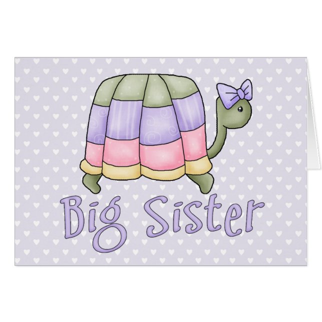 Pastell Turtle Big Sister Blank Card (Vorderseite (Horizontal))