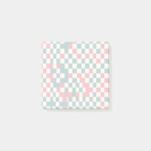 Pastell überprüfte Kernspeicherarbeitsplätze Post-it Klebezettel