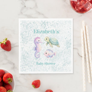 Pastell Unter dem Meer Baby Shower Serviette