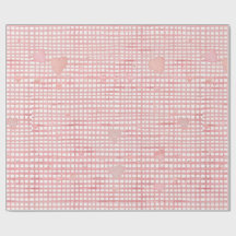 Pastell-Valentins-Gingham-Geschenkpapier