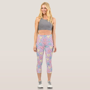 Pastell-Valentinstag Capri Leggings
