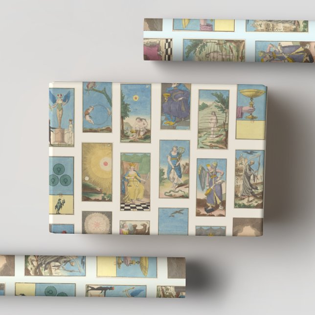 Pastell Vintage französische Tarot Card Geschenkpapier Set (Von Creator hochgeladen)