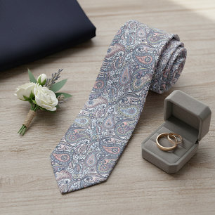 Pastell Violet Blau Pink Paisley Blumenmuster Krawatte