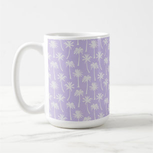 PASTELL-VIOLETT MIT TROPISCHEN PALMEN IM SOMMER KAFFEETASSE