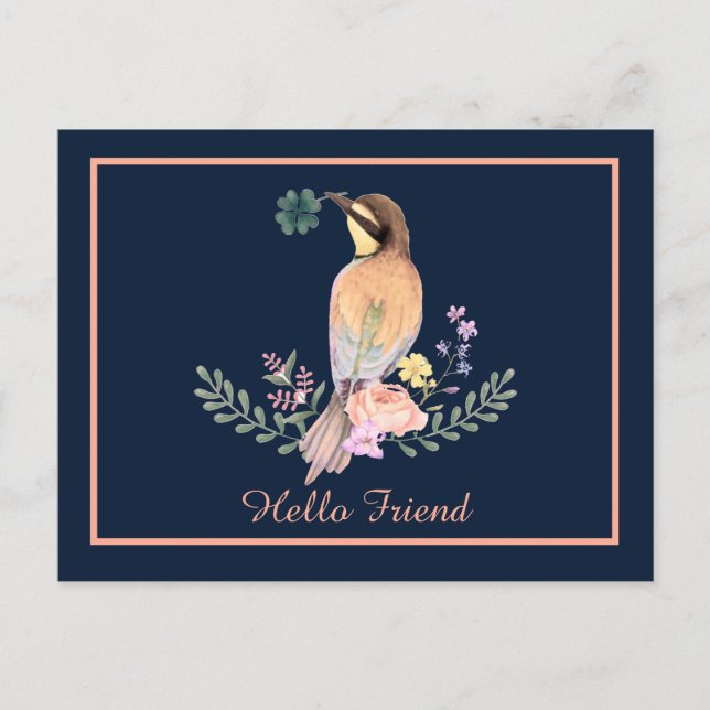 Pastell-Vogel Postkarte (Vorderseite)