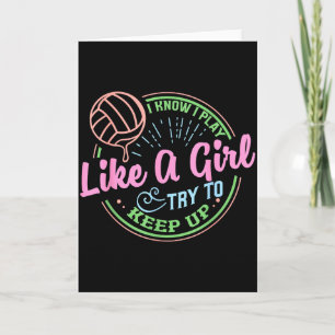 Pastell-Volleyball-Zitat-Design für selbstbewusste Karte